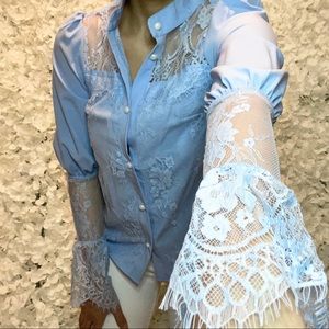 Something Blue Lace Blouse